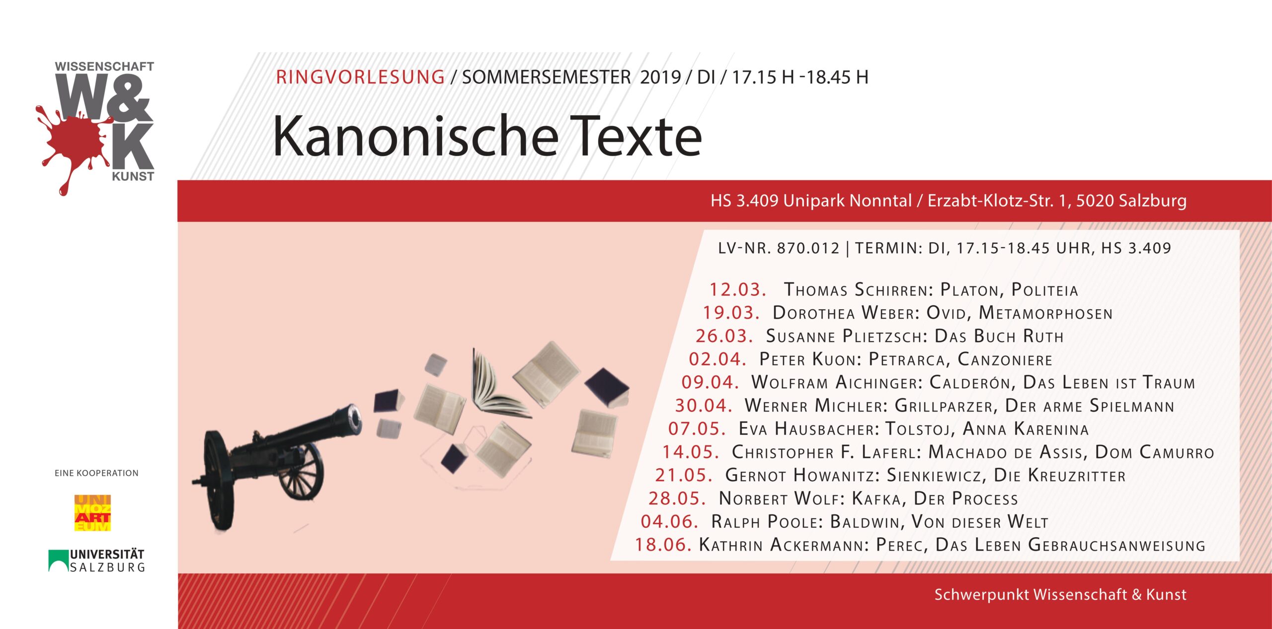 Plakat interdisziplin&auml;re Ringvorlesung Kanonische Texte