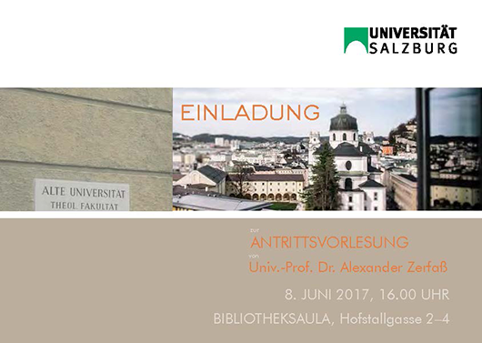 Antrittsvorlesung Univ.-Prof. Dr. Alexander Zerfa&szlig;