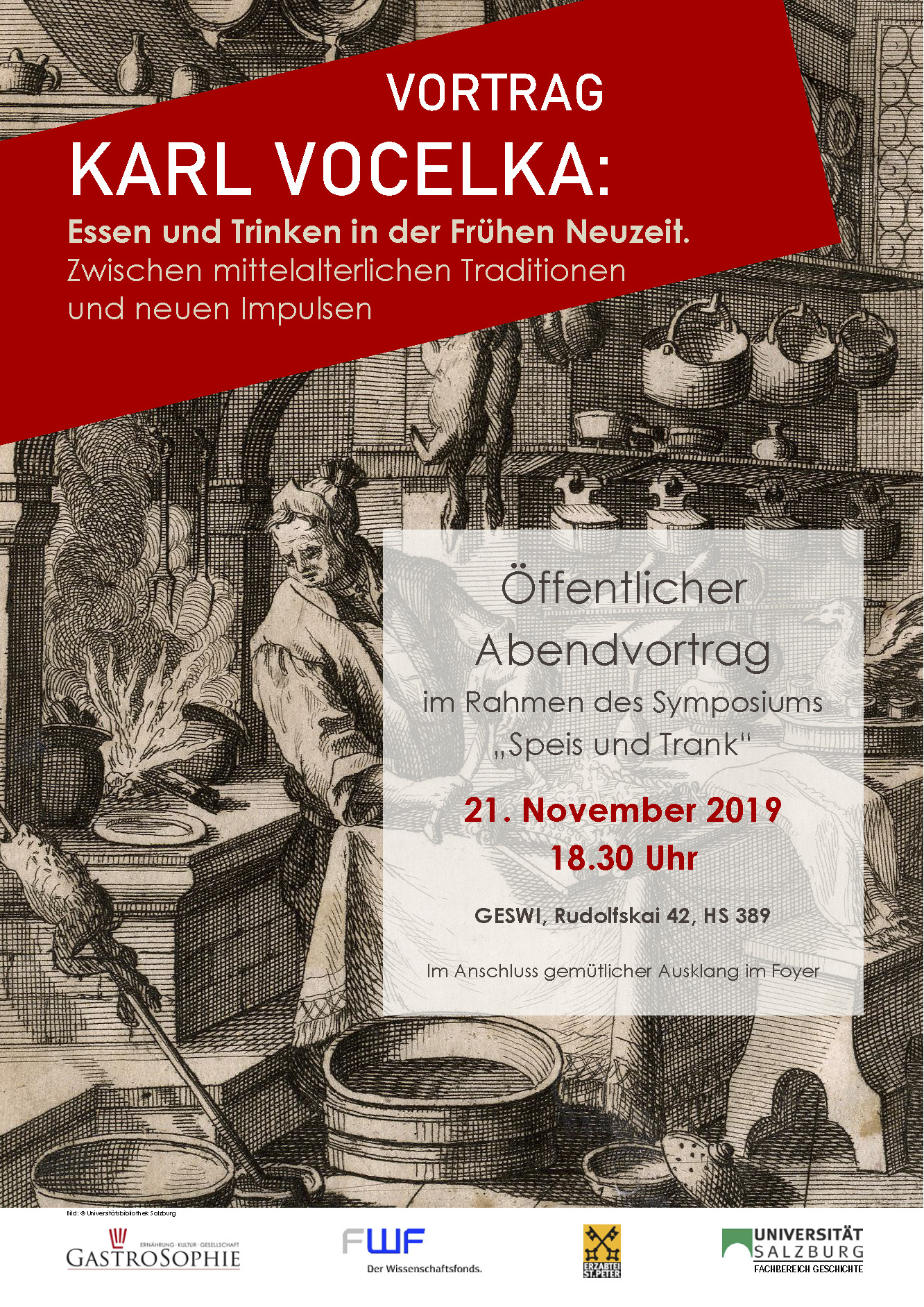 Plakat Vorank&uuml;ndigung Abendvortrag Vocelka