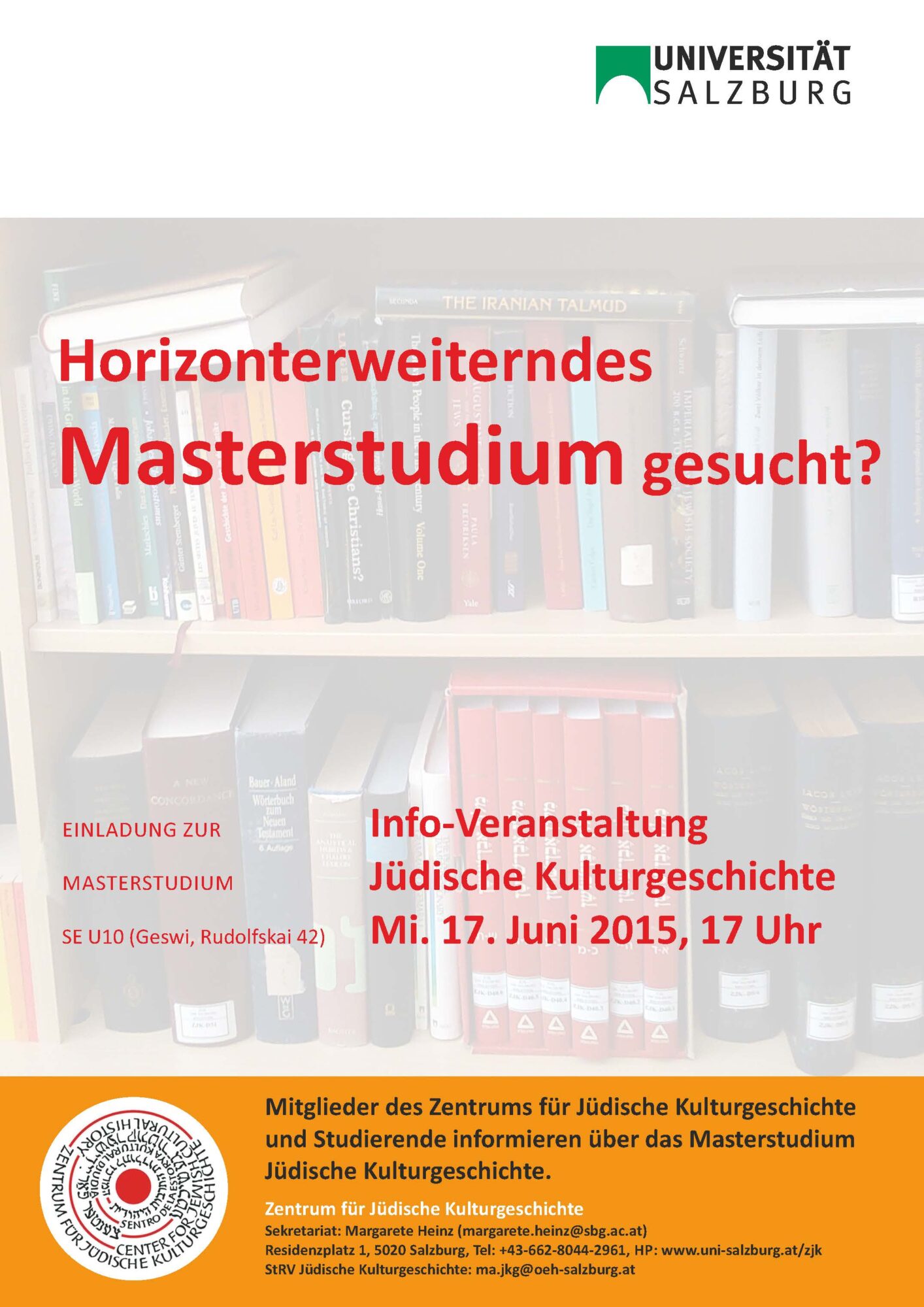 Plakat der Info-Veranstaltung zum Masterstudium