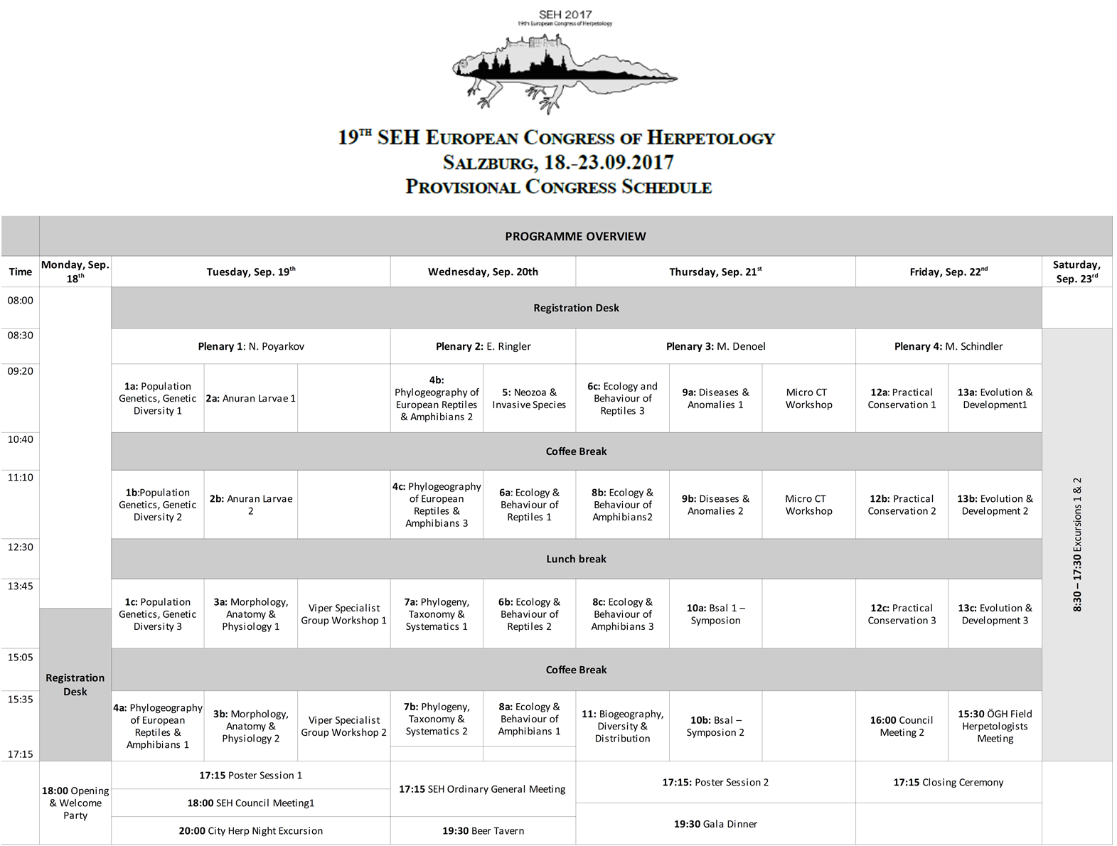 Congress Schedule