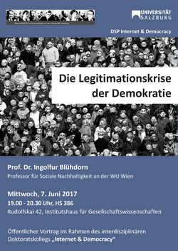 Veranstaltungsplakat Legitimationskrise der Demokratie
