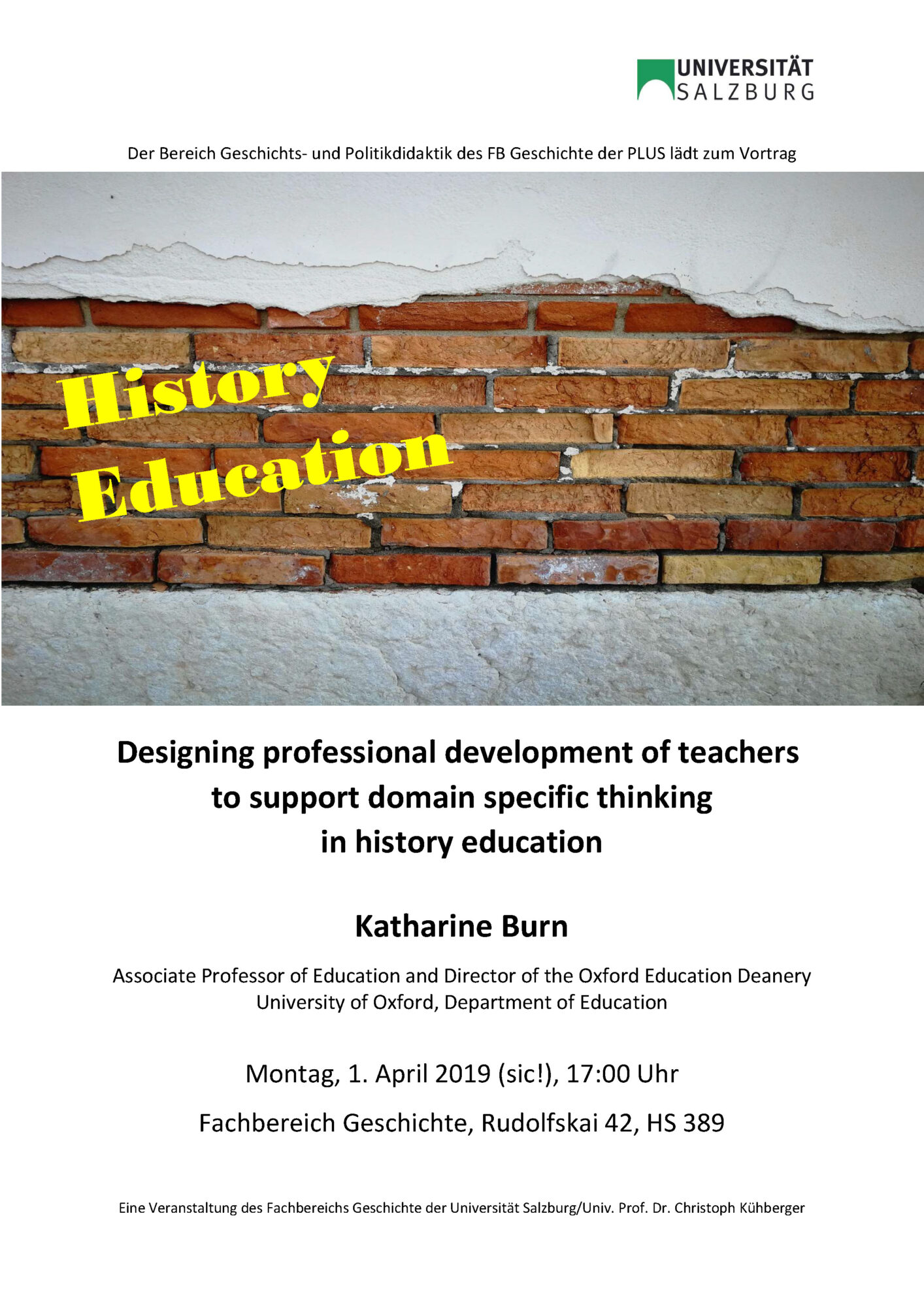 Gastvortrag von Katharine Burn Associate Professor of Education