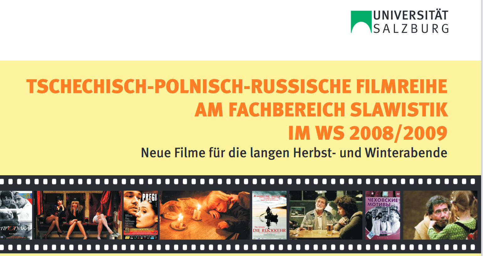 Filmplakat zur polnisch tschechisch russischen Filmreihe WiSe 2008_2009
