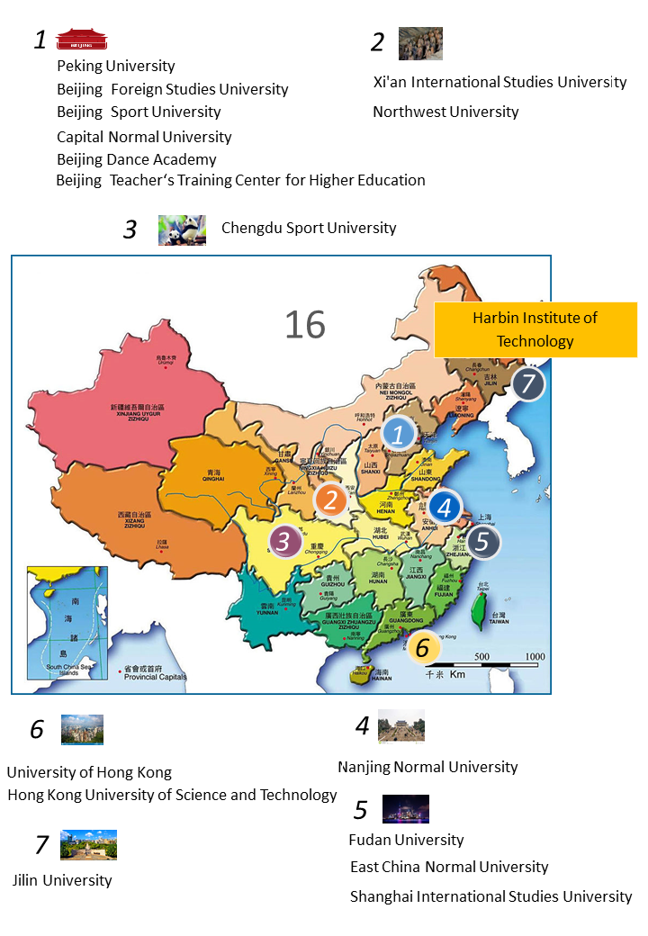 Overview of partner universities in China