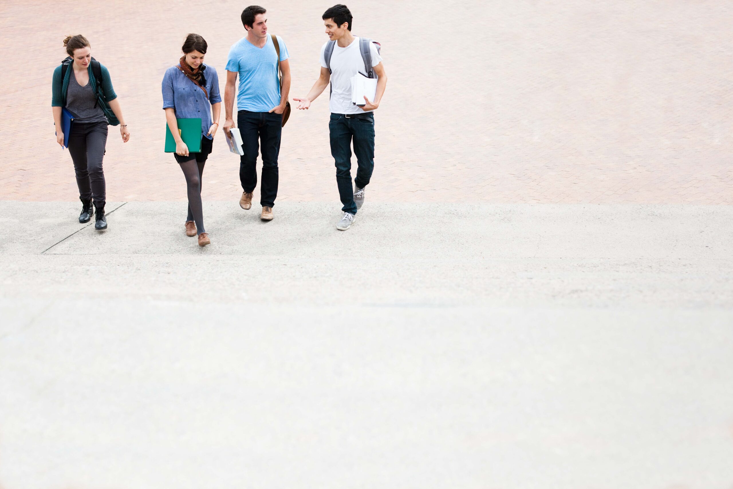 Students walking outdoors
