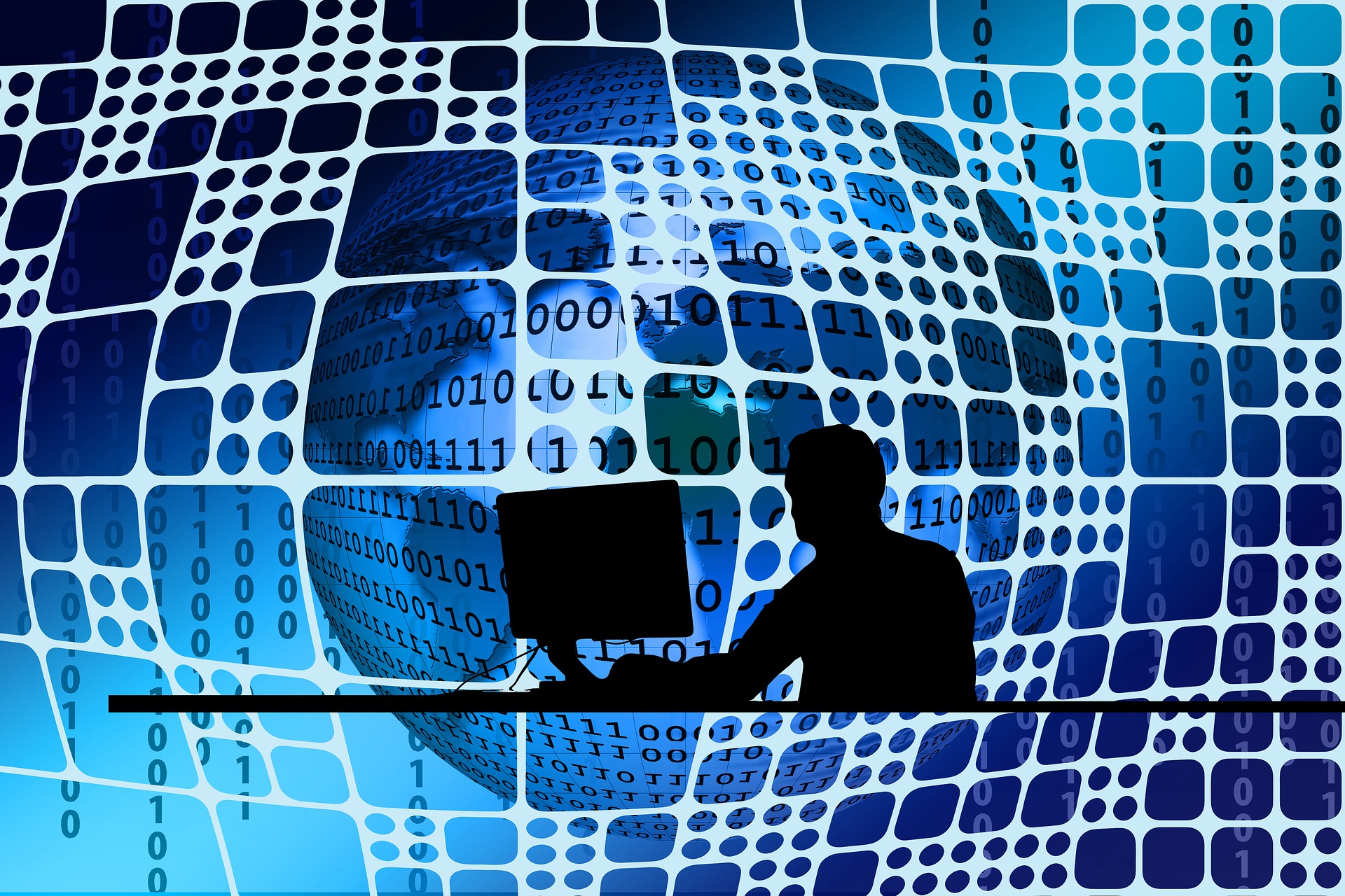 Mann Silhouette Schreibtischnetz