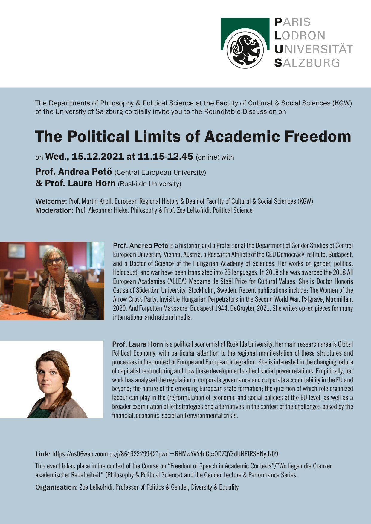 Flyer Political Liits Academic Freedom