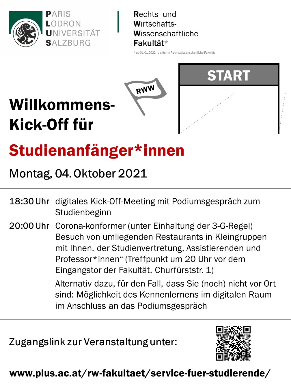 Plakat vom digitalen Welcome Day