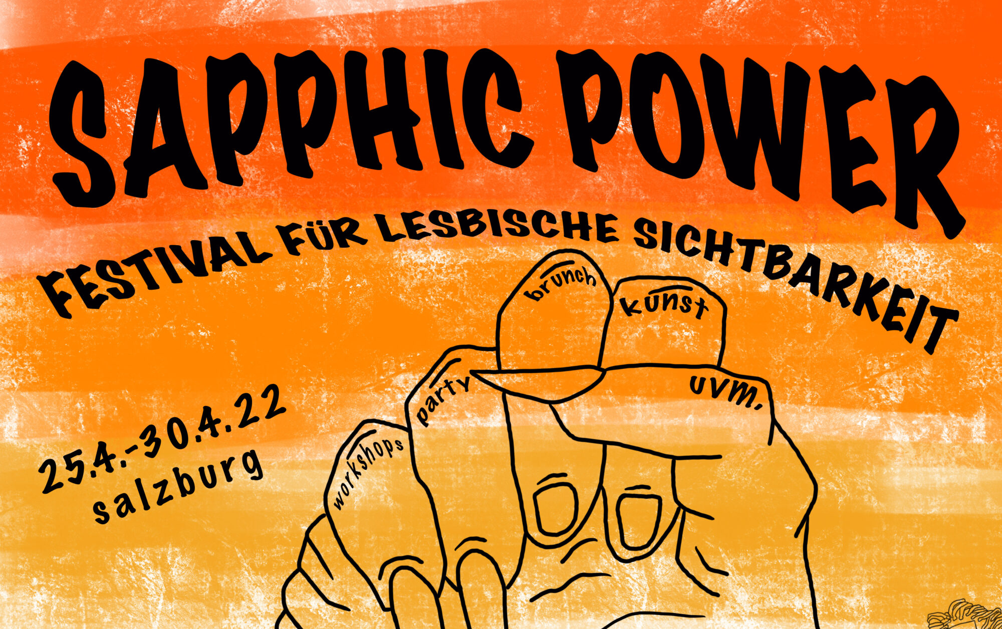 Plakat SAPPHIC POWER (c) ÖH-Feministisches Referat/ Referat für Genderfragen und LGBTQIA+