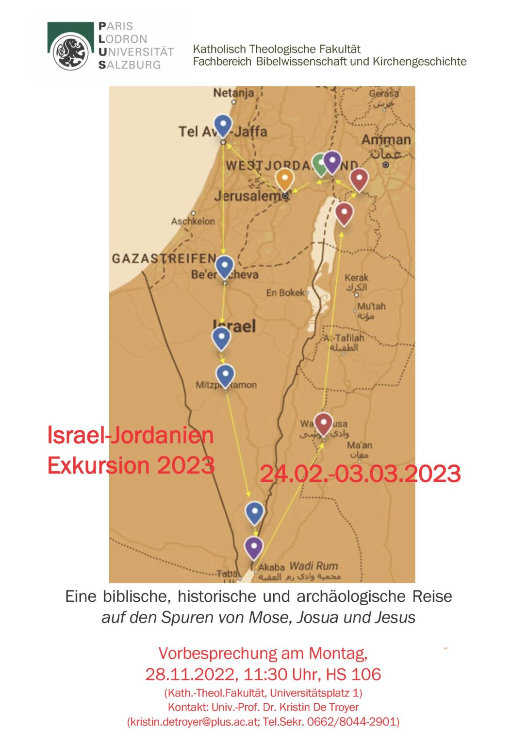 Exkursion Rast Israel-Jordanien Exkursion im Sommersemester 2023 - Universität Salzburg