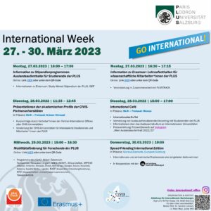 Program of the International Week 2023