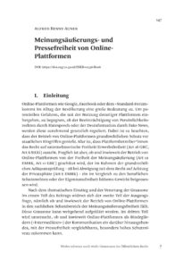 Erste Seite des Beitrags zur Meinungsfreiheit