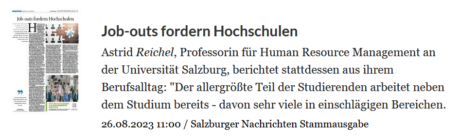 Artikel in den Salzburger Nachrichten vom 26.8.2023