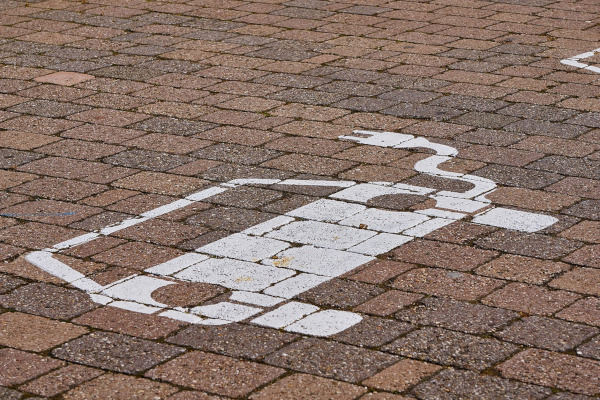 Pictogram of electric car