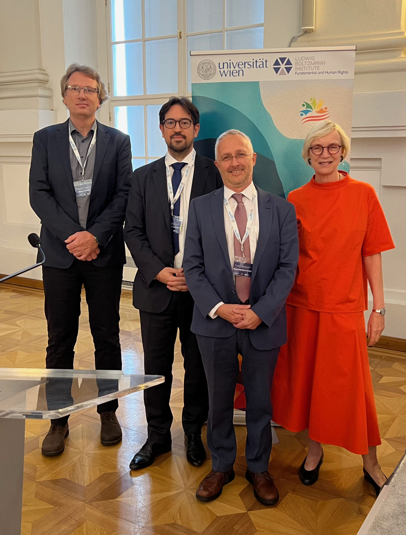 Hele Porsdam, Gerd Oberleitner, Konstantinos Tararas und Philip Czech