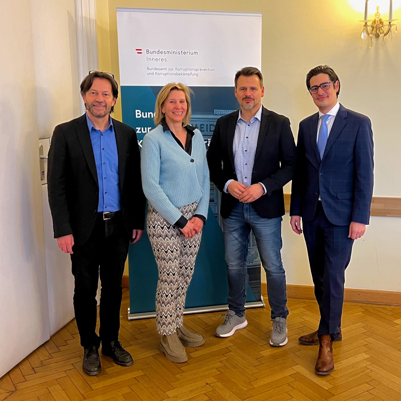 Mag. Walter SUNTINGER, Mag.a Johanna ETEME, Dr. Robert KRAMMER, Mag. Dr. Otto KERBL, MA (v.l.n.r.)