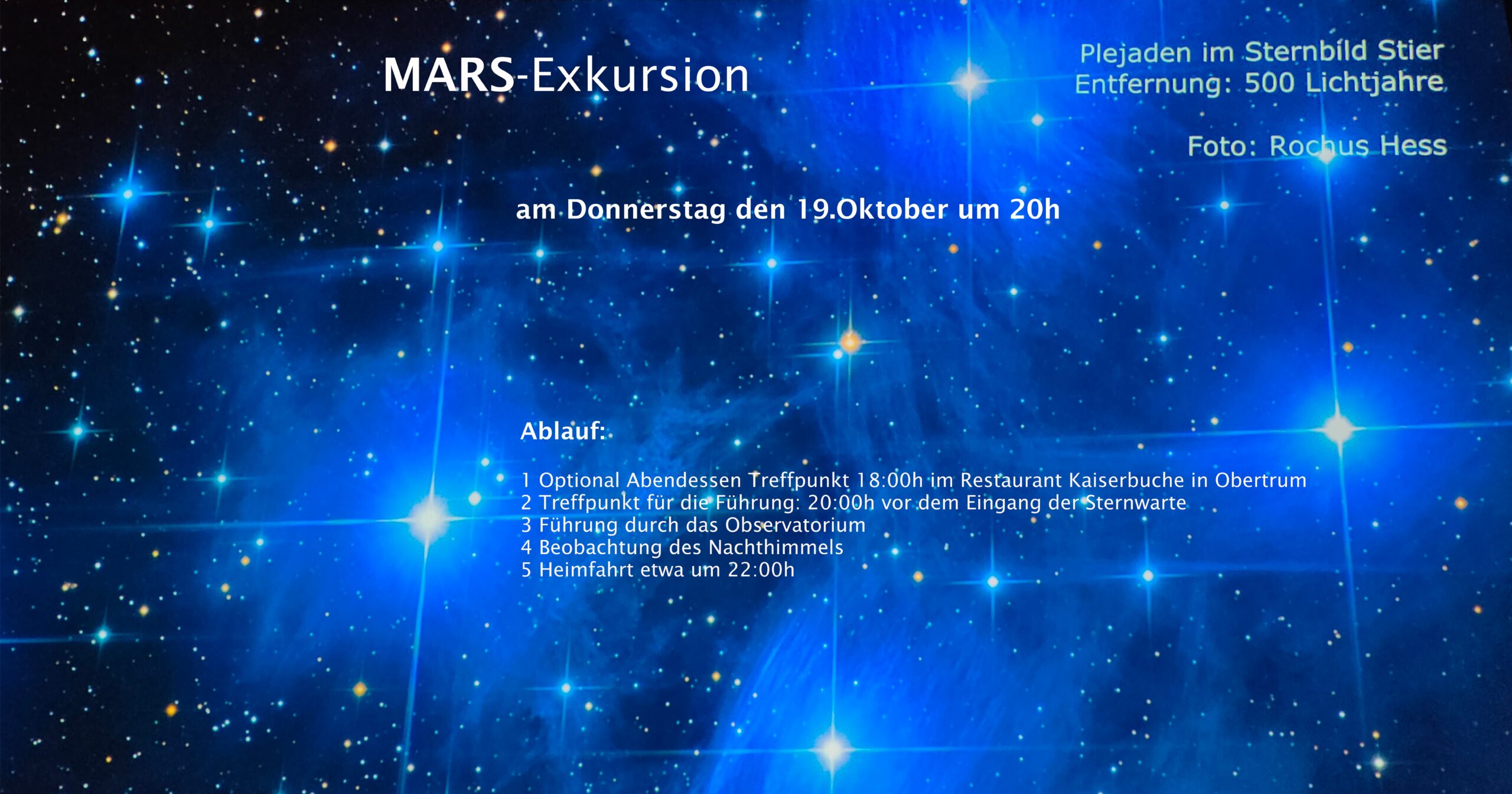 DSP_MARS Exkursion 2023, Einladung zur Sternwarte