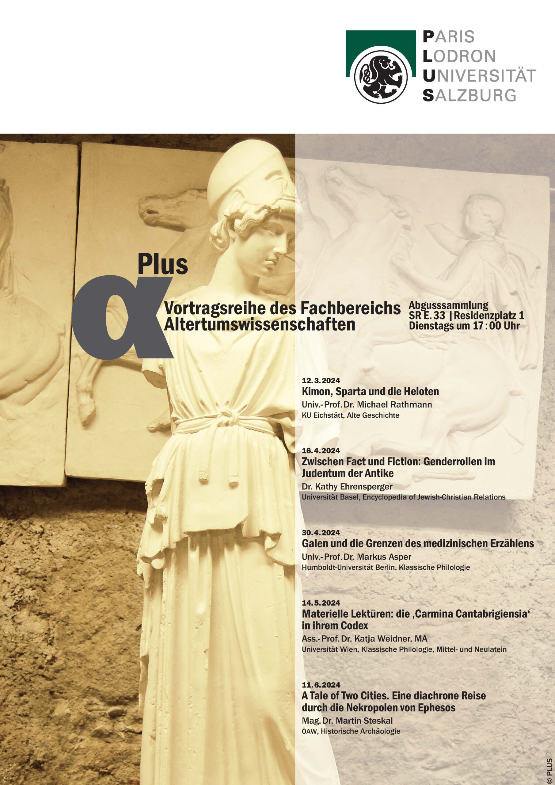 Alpha Plakat 2024 für das Sommersemester mit Datum und Titel der Vortragenden