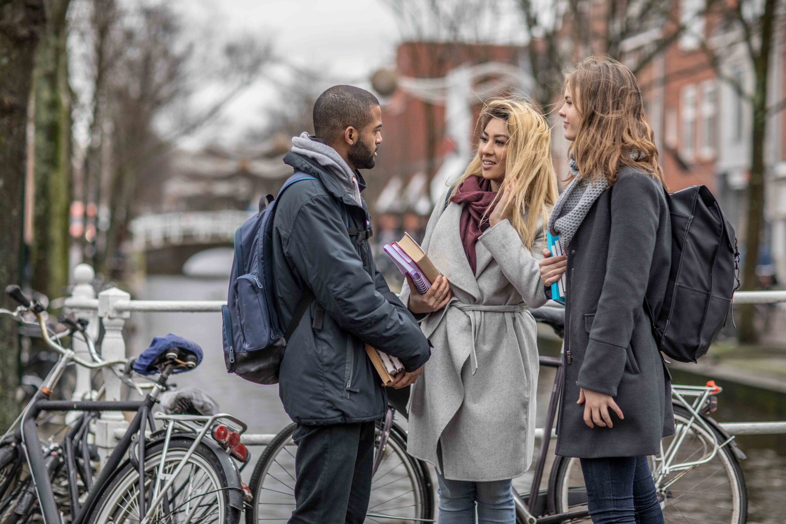 Multi-ethnischen Studenten zu Sprachunterricht in den Niederlanden