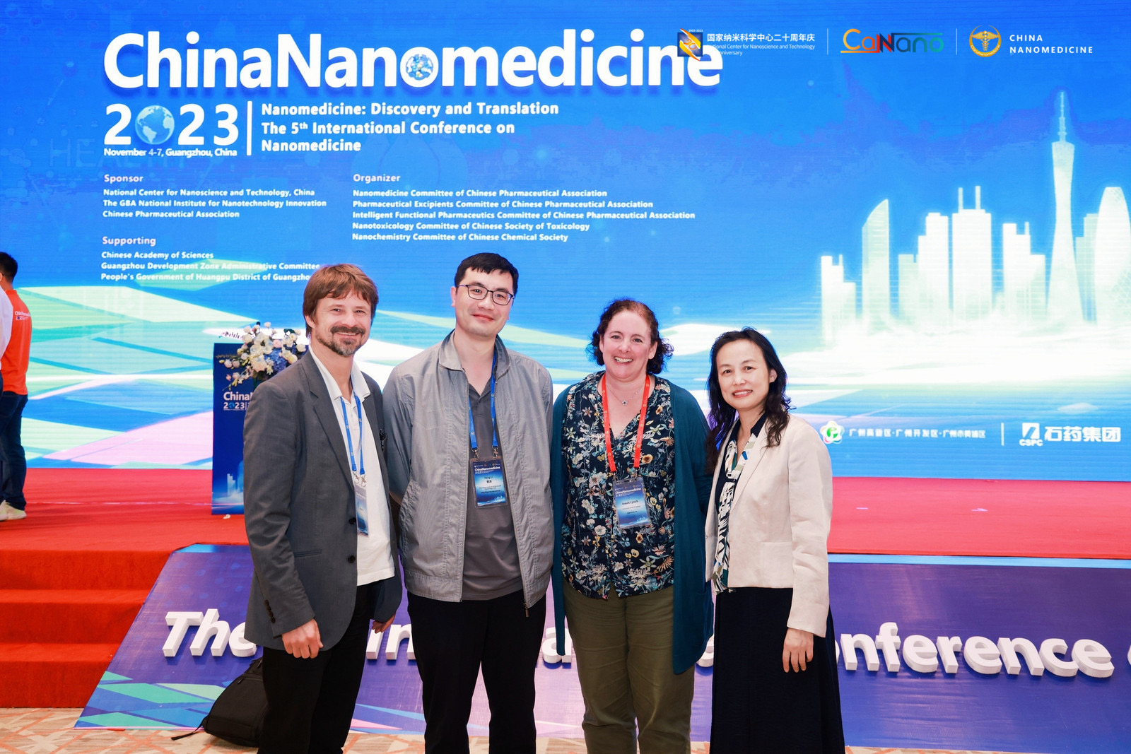Collaborators meet (left to right): Martin Himly, Yang Li, Iseult Lynch, Chunying Chen