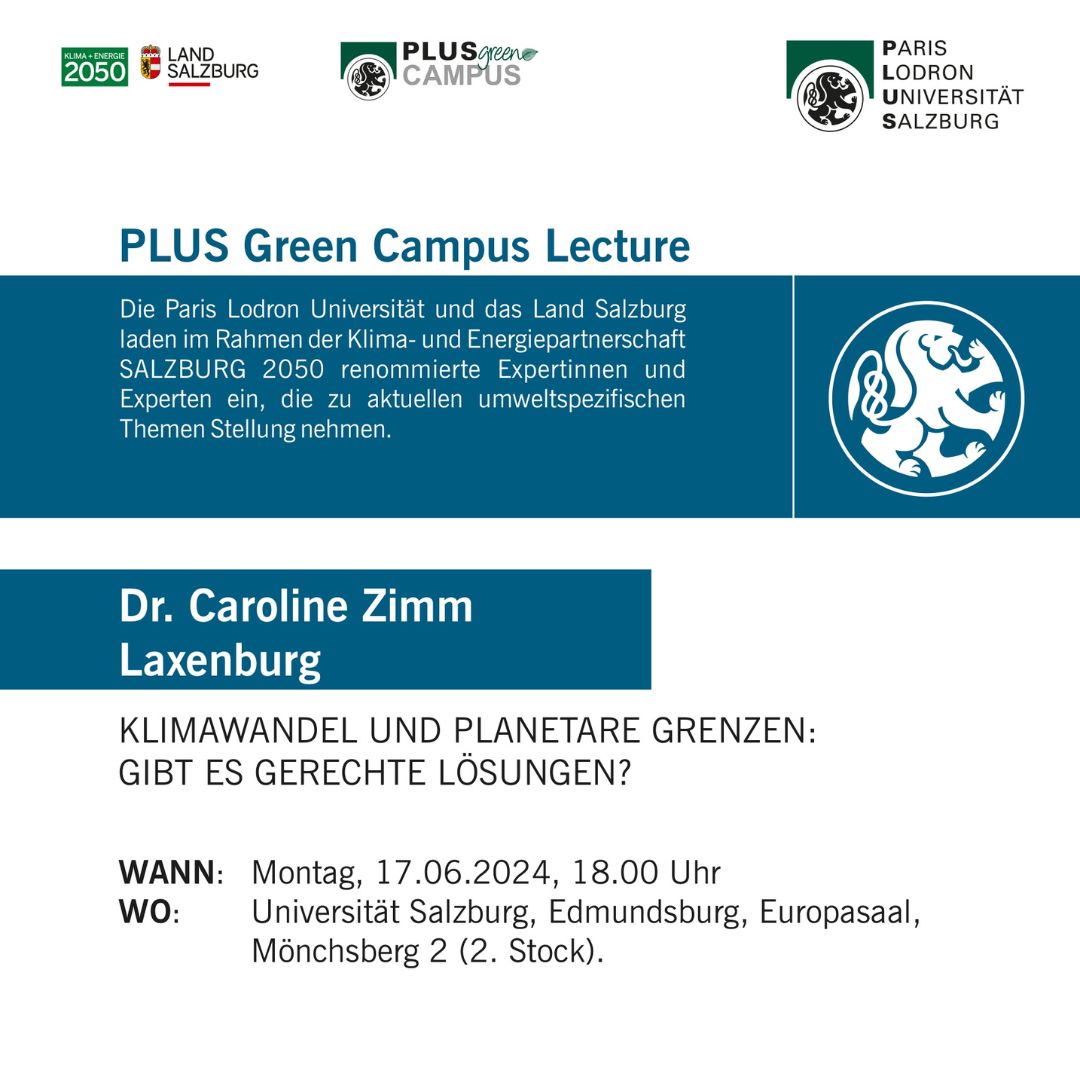 Einladung PLUS Green Campus Lecture am 17. Juni