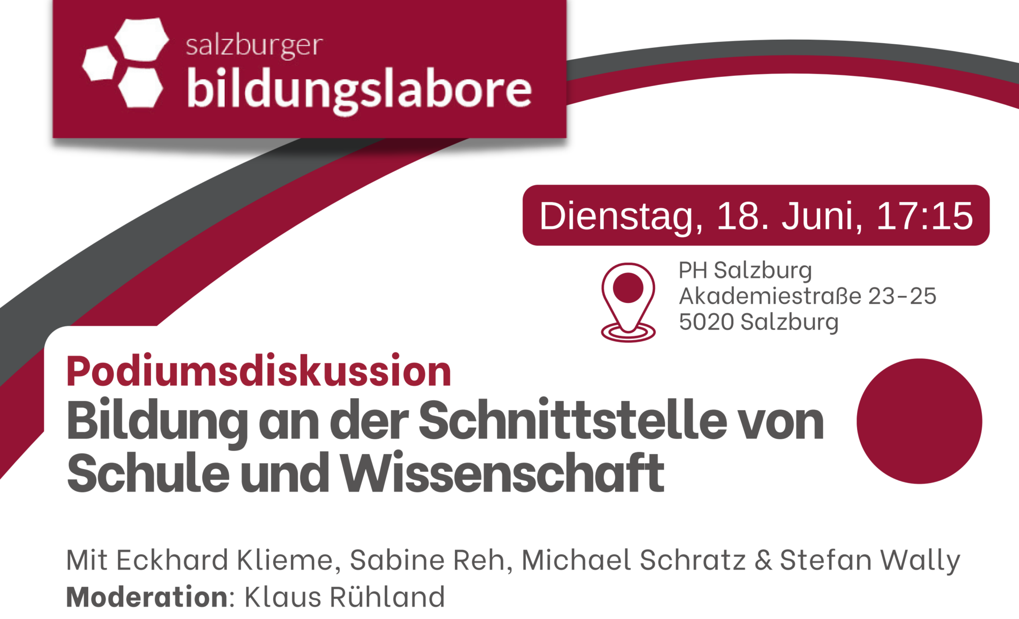 Logo Podiumsdiskussion Newsbeitrag Salzburger Bildungslabore 2024