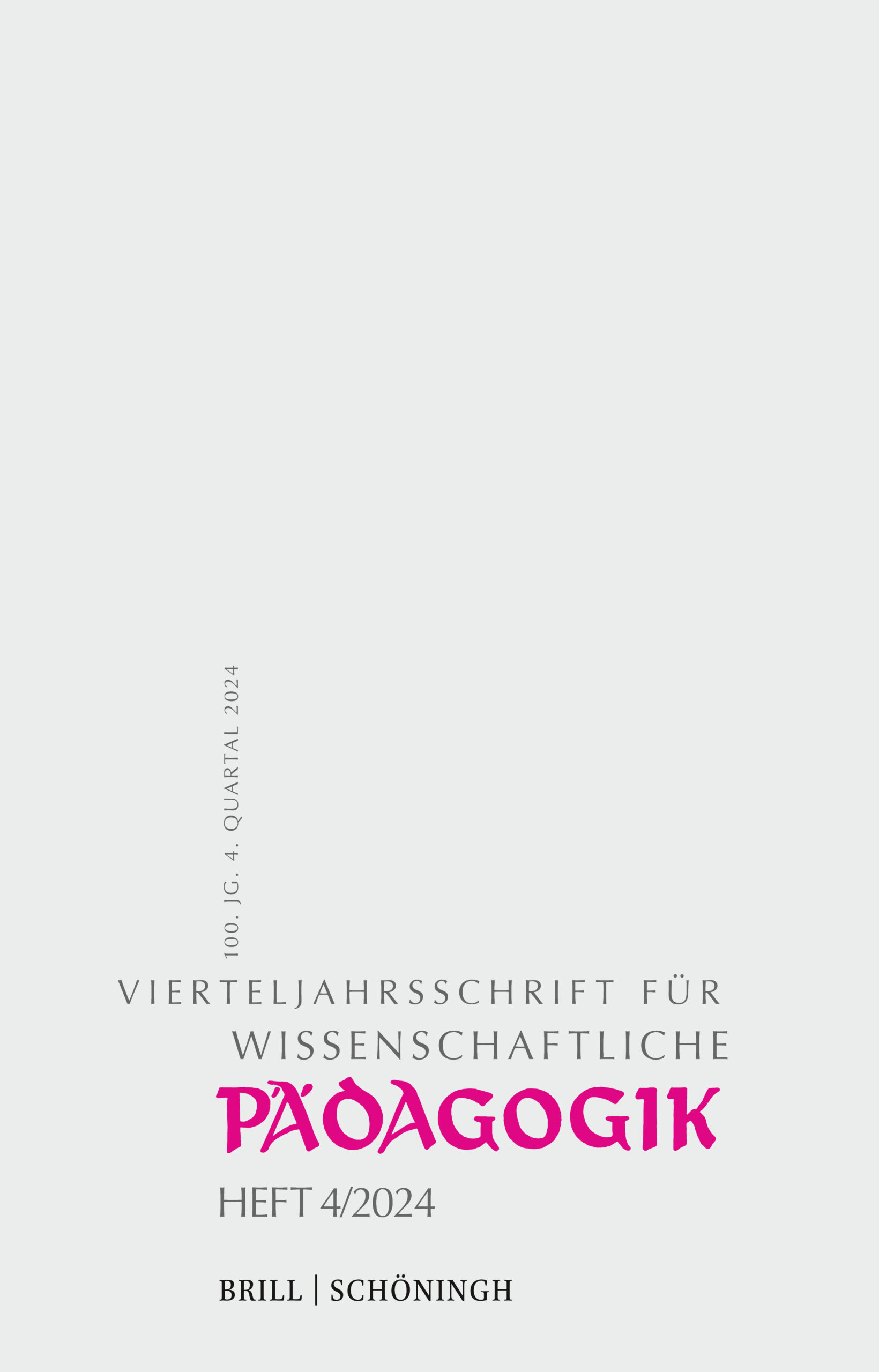 Vierteljahrsschrift für wissenschaftliche Pädagogik