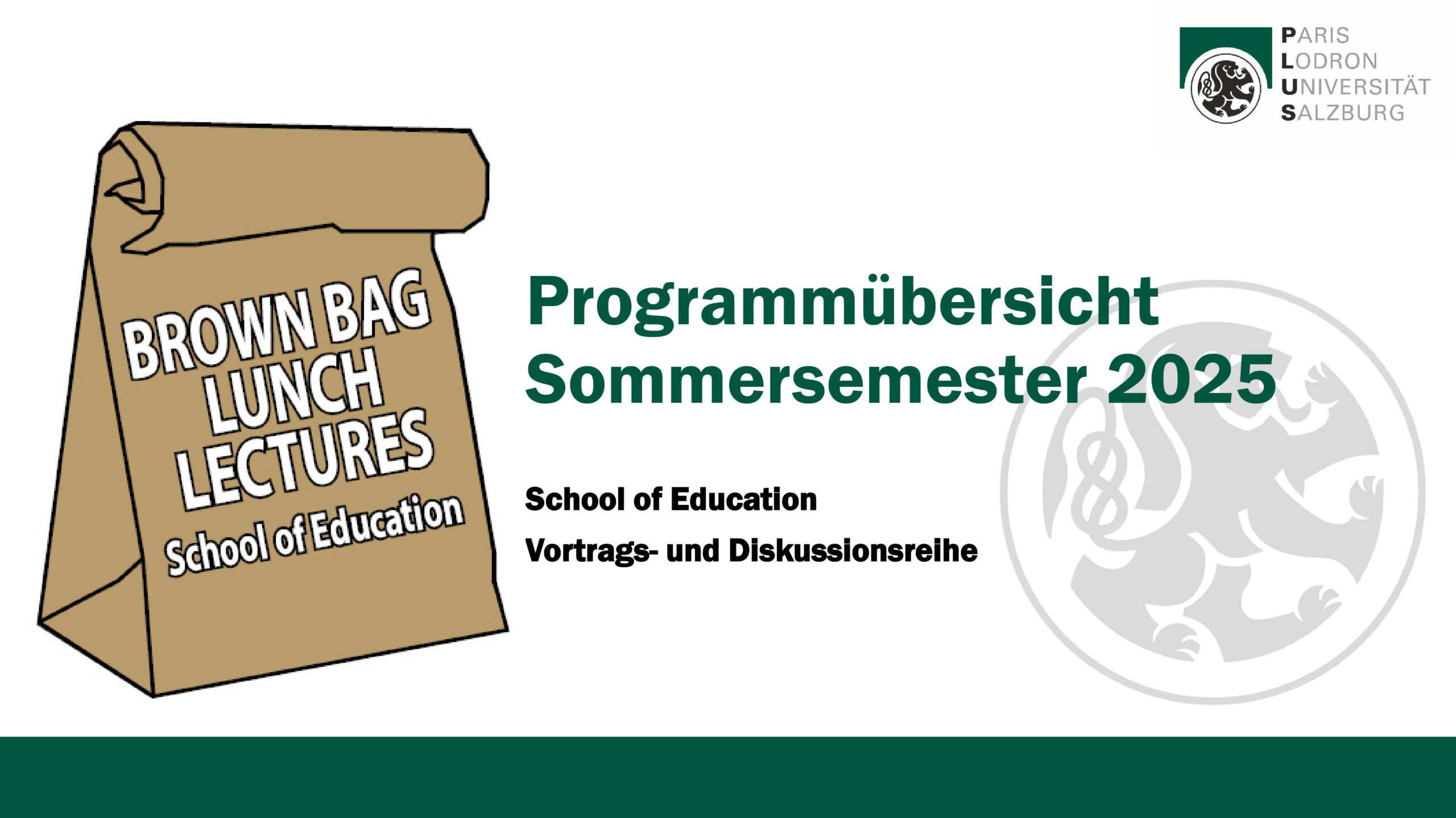 Programm Übersicht Brown Bag Lunch Lectures SoSe2025