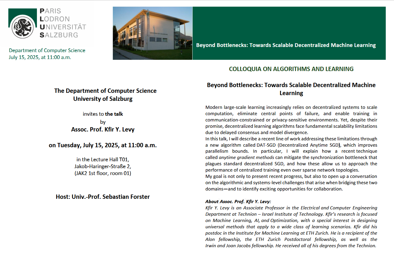 Gastvortrag Dr. Naveen Chandra