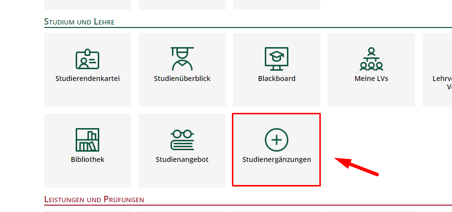 PLUSonline Studienergänzungen