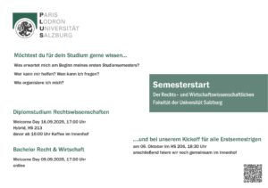 Flyer Welcome Days und Kick-Off