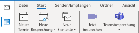 Buchung Diensträder Outlook