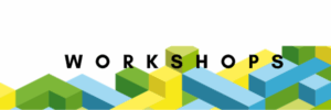 Dekoratives Element mit Text: "Workshops" 