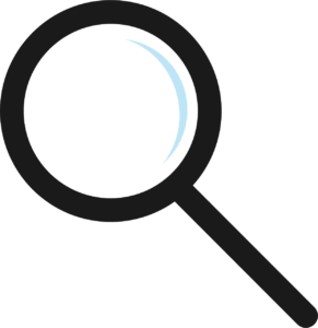 magnifying glass black white symbol