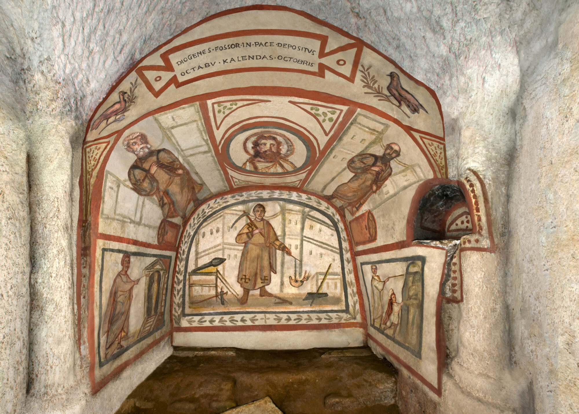 restauriertes Bild des Grabmals des Diogenes