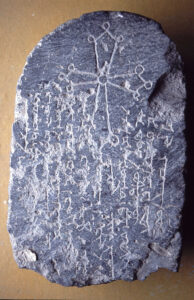 Gravestone with Syriac inscription (14th c.), Issyk-Kul, Kyrgystan, photo: W. Klein