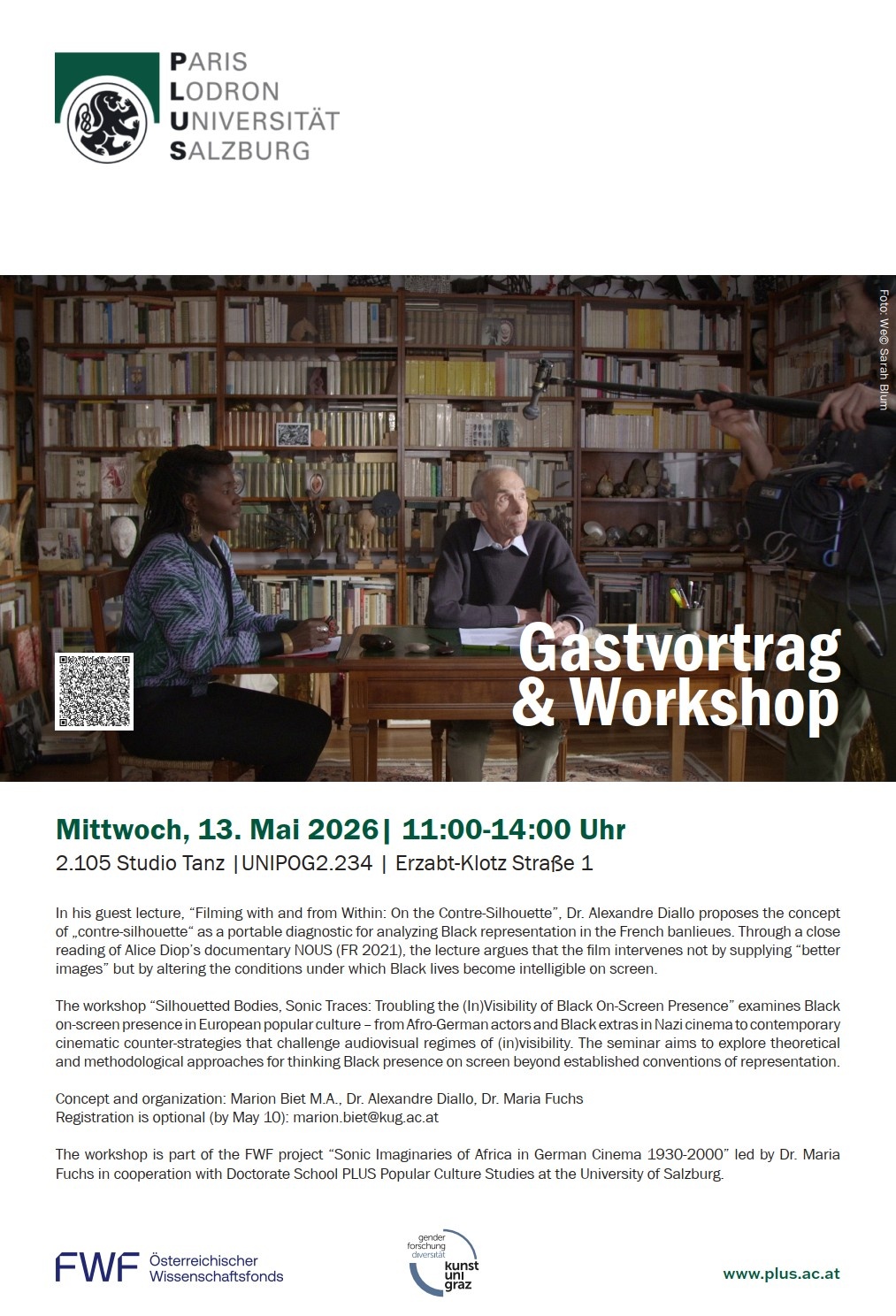 Students will become familiar with current theoretical concepts for analyzing In/visibility of black-on-screen presence. They will develop skills in the critical analysis of audiovisual materials from different historical contexts (including colonial sound archives, Nazi-era films, and contemporary documentary cinema). They will reflect on the historical conditions and power relations under which cinematic representations of &ldquo;Black In/Visibility&rdquo; are produced and circulate.