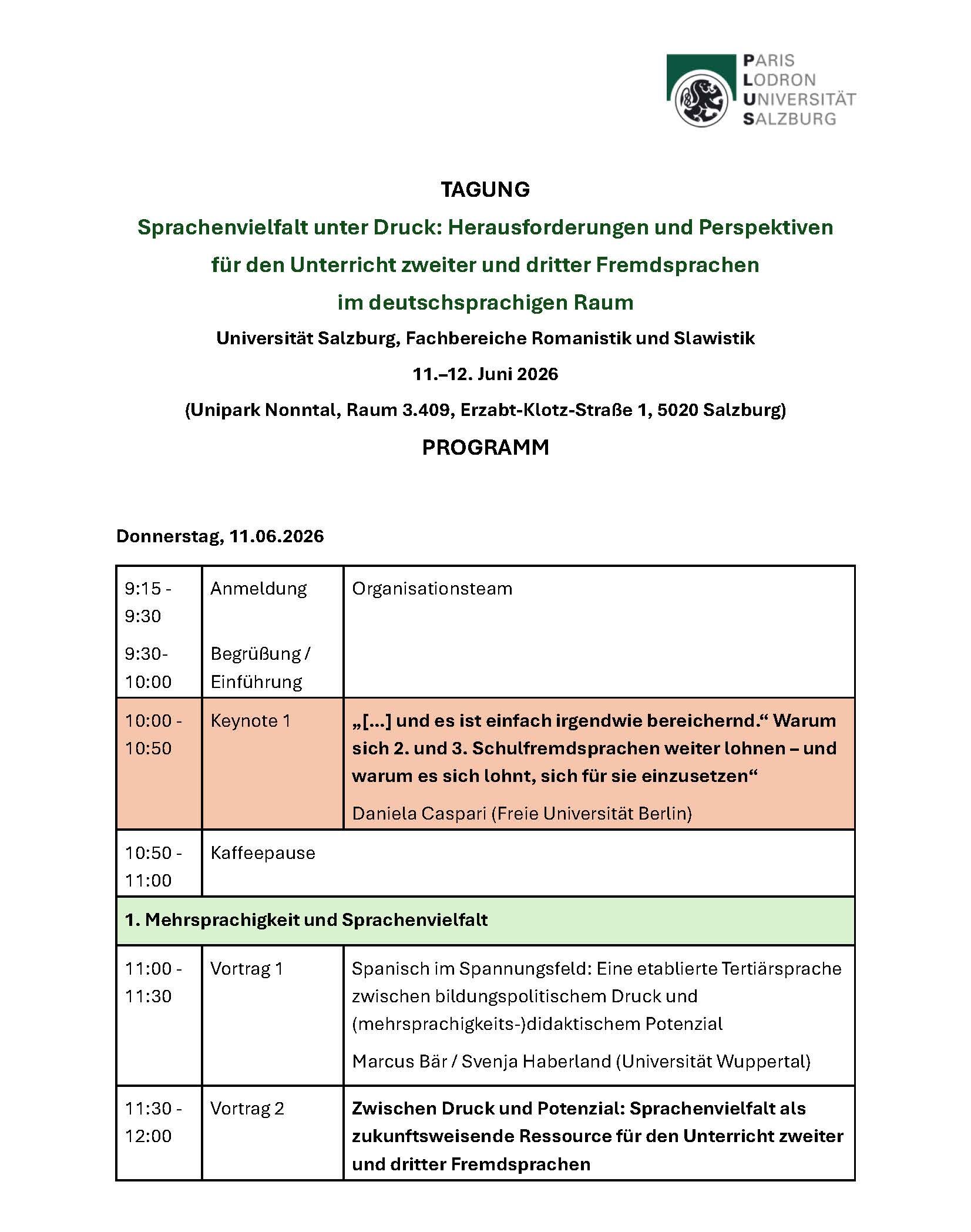 Programm S. 1