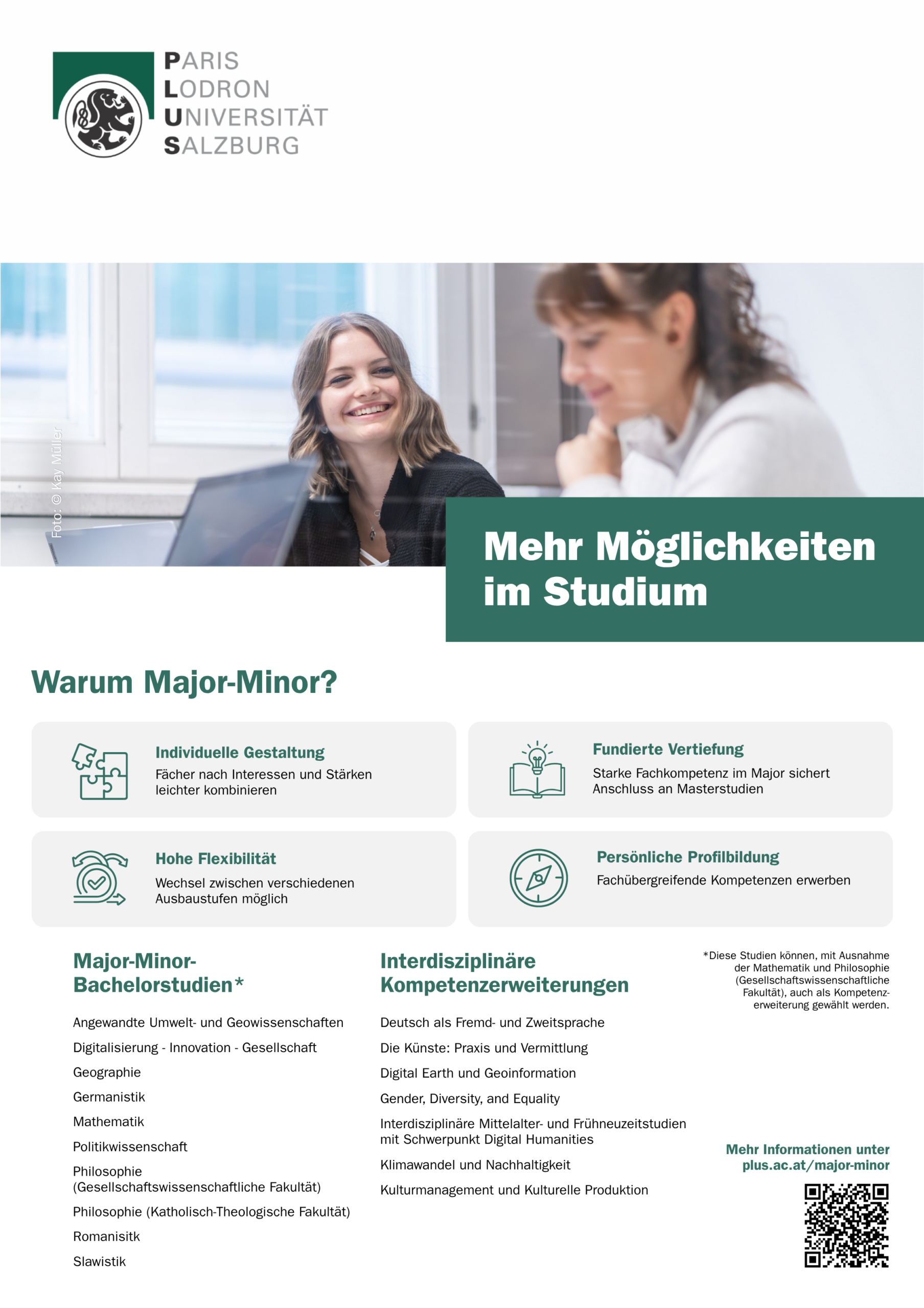 Plakat Major Minor Fächer