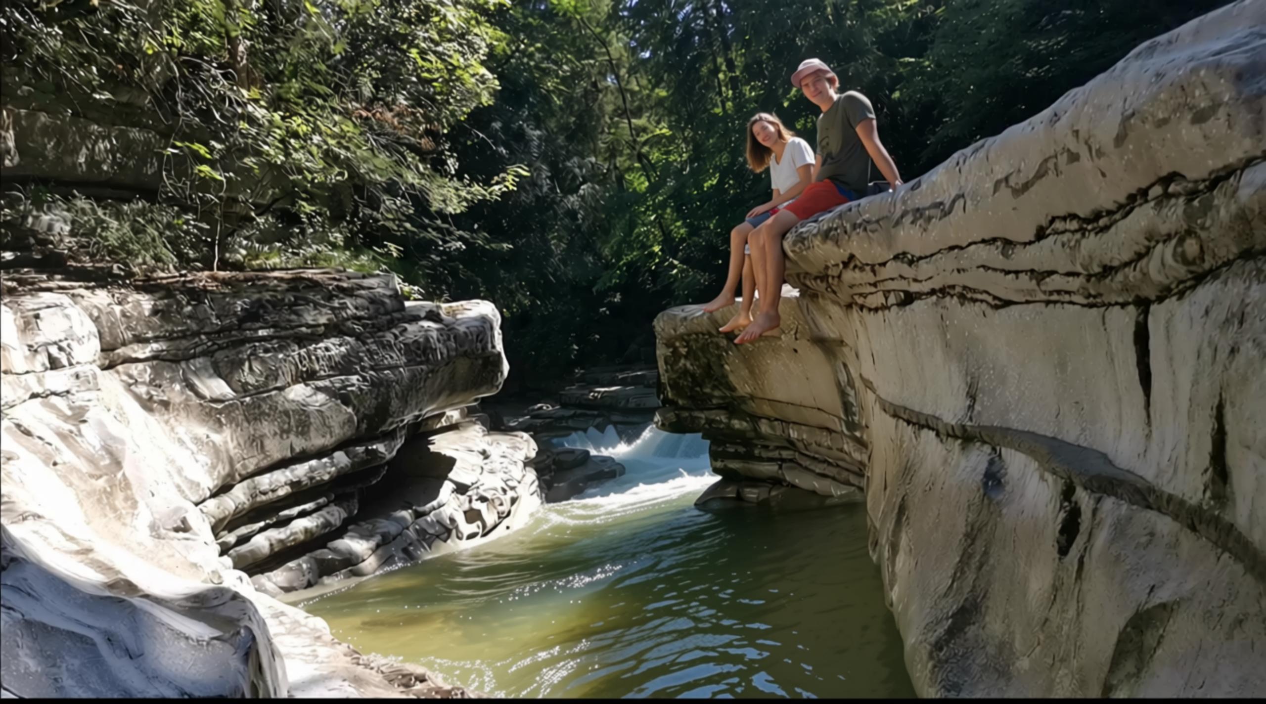 Students at river