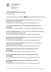 Tätigkeiten Robert Krammer