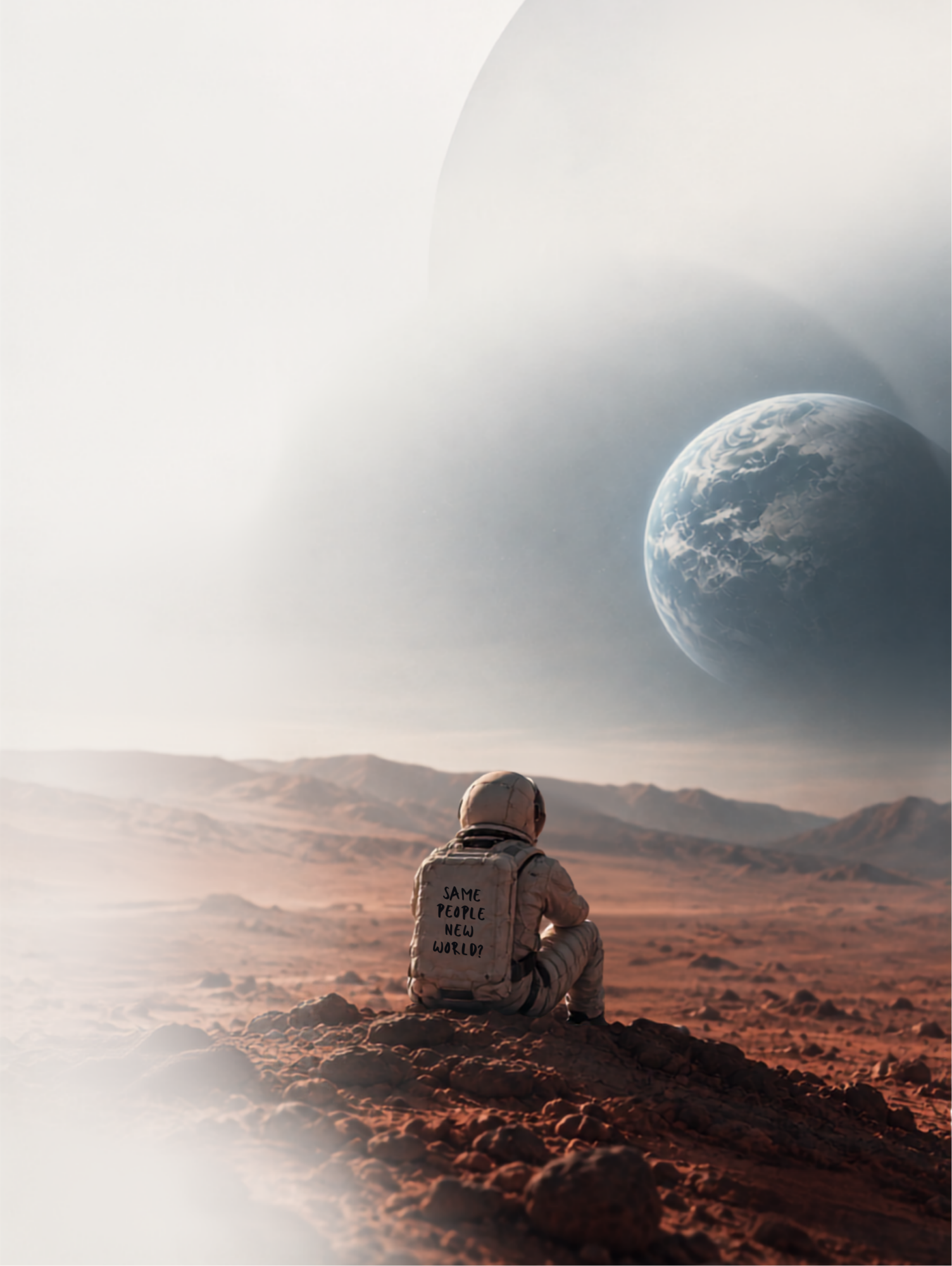 Astronaut blickt vom All auf die Erde