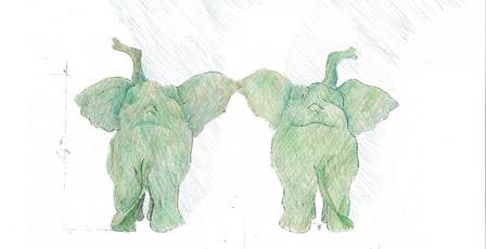 Entwurf f&uuml;r &bdquo;Babar, der kleine Elefant&ldquo; von Herbert Kapplm&uuml;ller